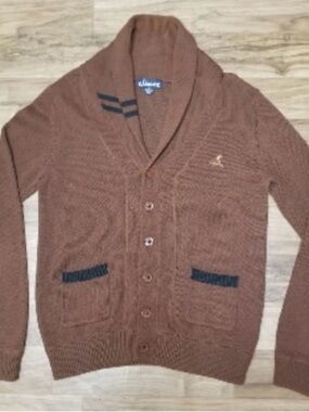 Kangol Men's Brown Shawl Collar Cardigan XL
